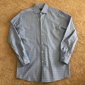 Blue Hugo Boss mens long sleeve dress shirt